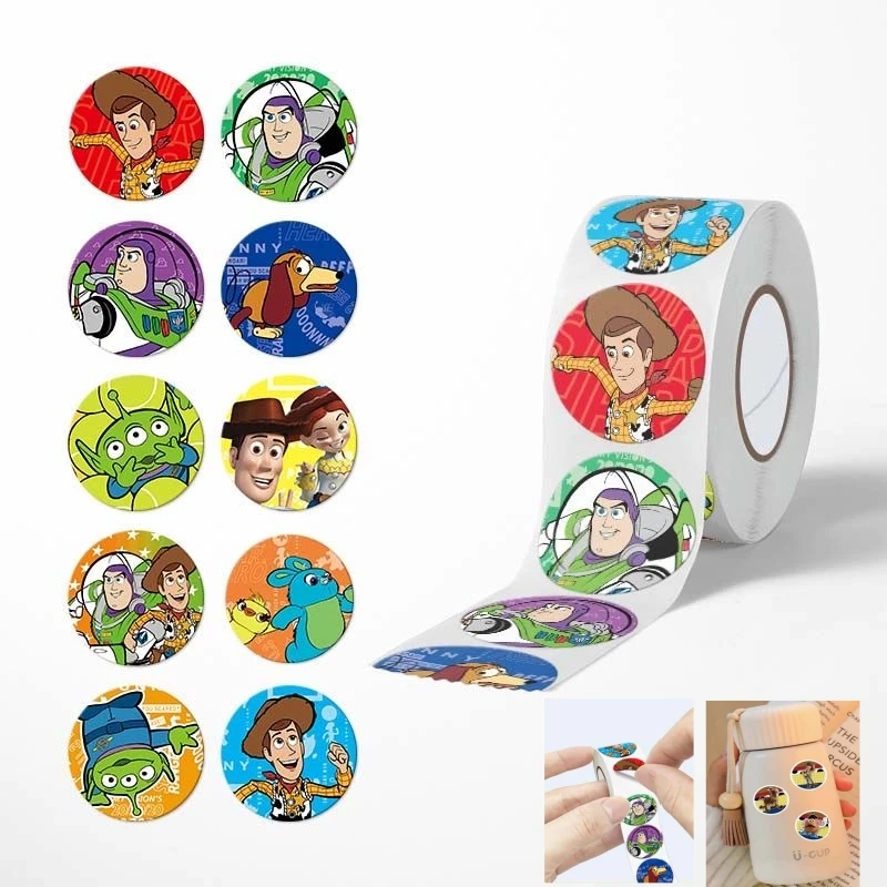 NEU 500 Stück/Rolle Disney Toy Story Niedliche Graffiti-Aufkleber Cartoon-Siegelaufkleber für Computer Notizbuch Schreibwaren DIY Spielzeug Geheimnisse