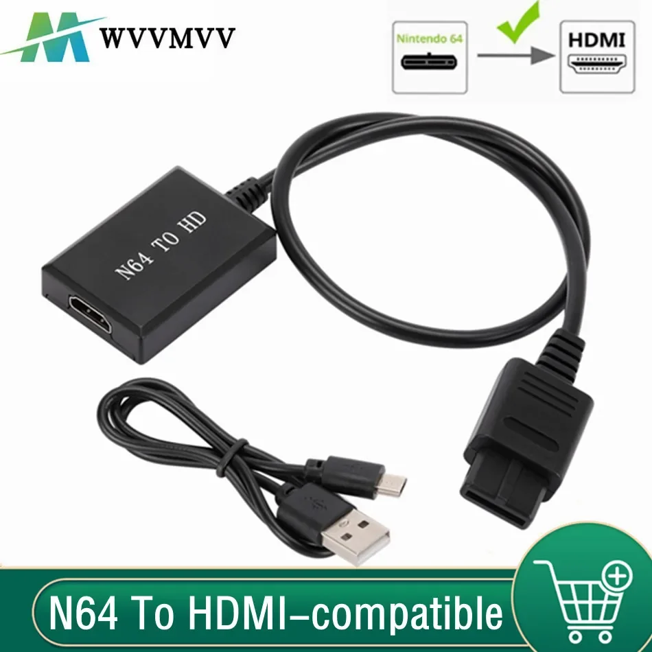 Wvvmvv N64 Naar Hdmi-Compatibele Video-Omzetter High-Definition Link Kabel Voor Nplan N64/Snes Plug And Play Hd 1080P Adapter