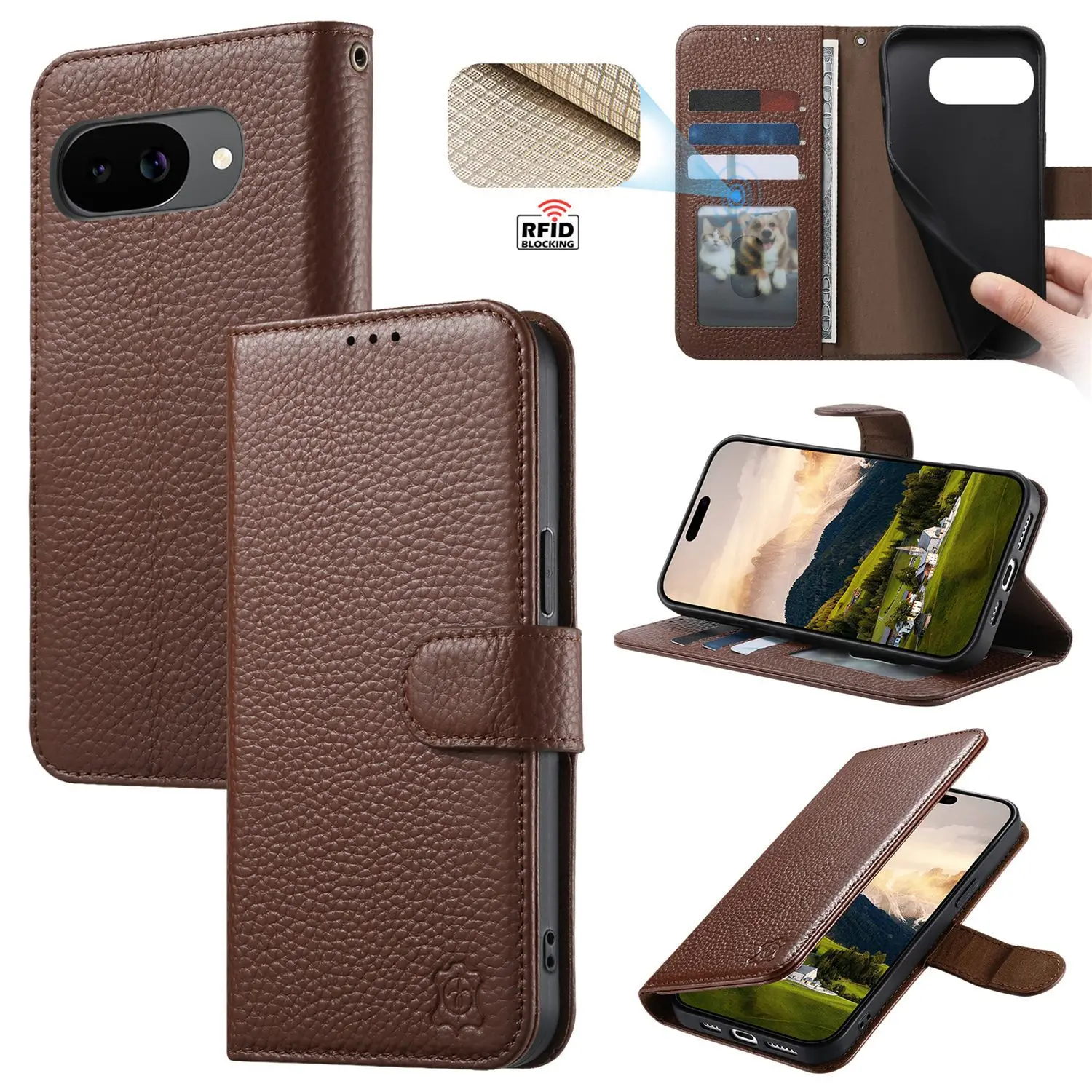 RFID Blocking Magnetic Flip Case For Samsung Galaxy M56 5G M53 M36 M33 M32 M16 M15 M13 Genuine Leather Shockproof  Wallet Cover