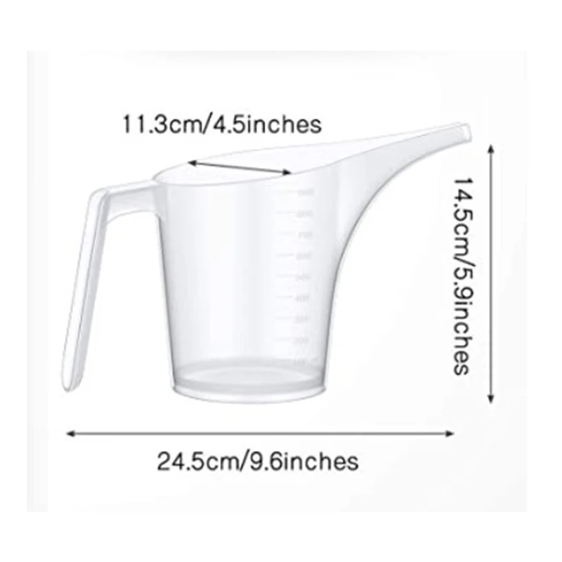 1000ml Funnel Cup for W/ Scale 1000mL for Soap Making Batter Pouring Kitchen Baking Long Mouth Measuring Cup