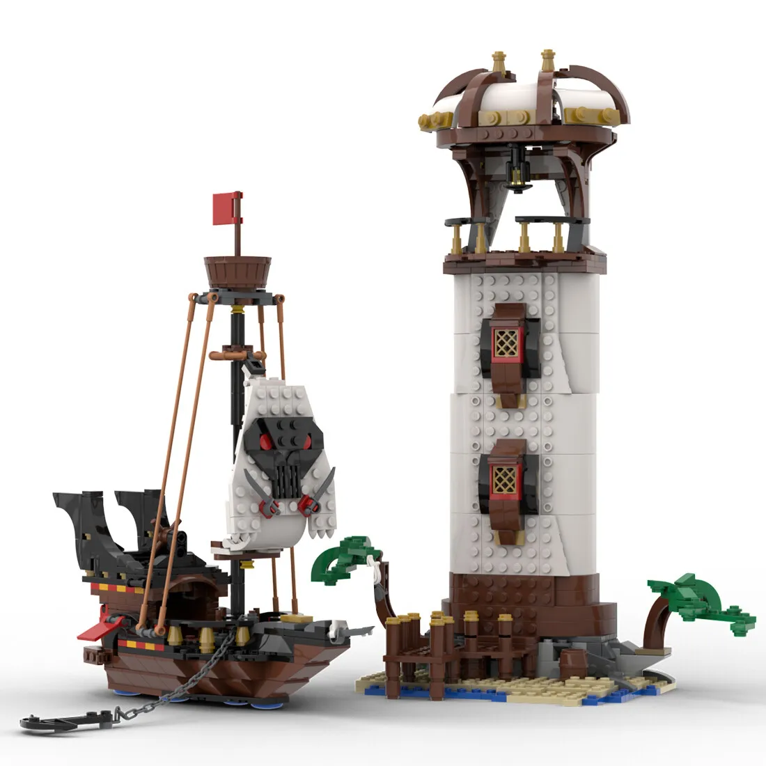 

Custom MOC-84541 Pirate Island Lighthouse 807+ Pieces Building Toys Set