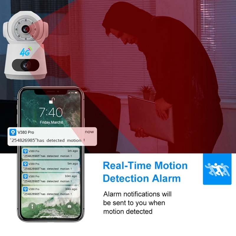2025 New 4MP Camera Monitoring 4G SIM Card Two-Way Voice Intercom Automatic Body Tracking Full Color Night Vision Camera