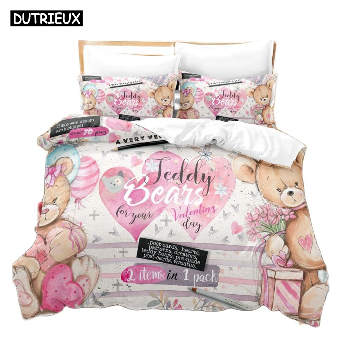 

3D The Teddy Bear Bedding Sets Duvet Cover Set With Pillowcase Twin Full Queen King Bedclothes Bed Linen