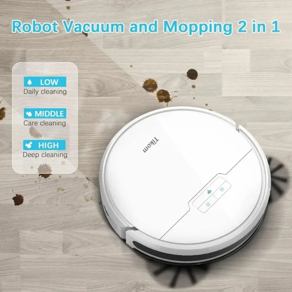 HAOYUNMA Robot Vacuum and Mop, 2700Pa Strong Suction, Self-Charging, Good for Hard Floors