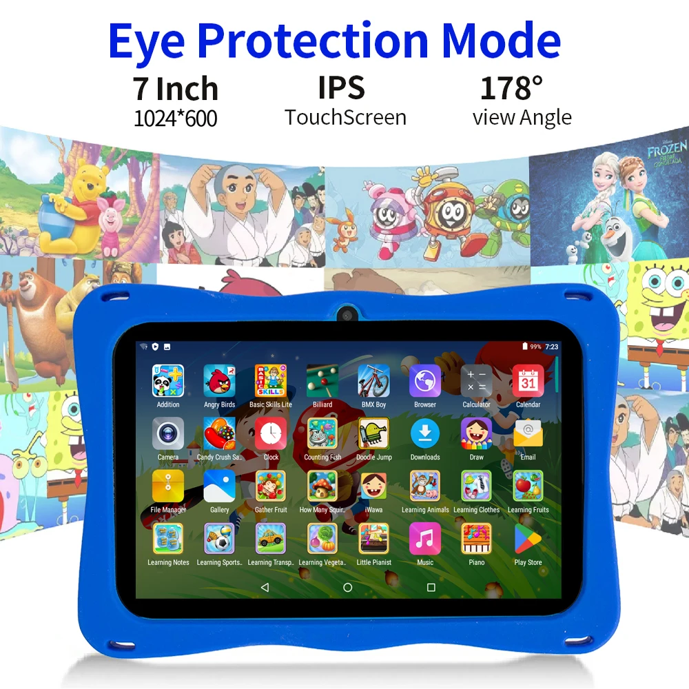 New Kids Tablet 7 Inch Quad Core Android 4GB/64GB Google Play WiFi Bluetooth Cheap And Simple Children's favorite gift Tablet Pc
