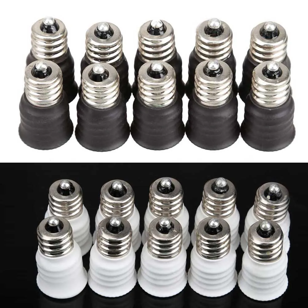 E12 to E14 Lamp Base Converter Lamp Holder Adapter E12 to E14 Adapter Conversion Lighting Parts Accessories White Black