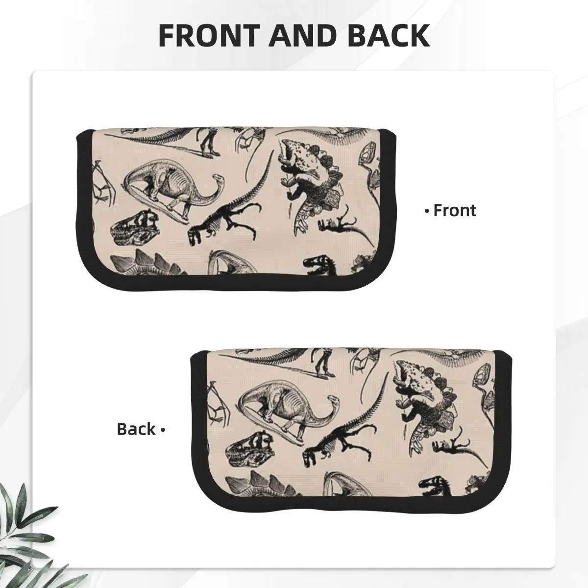 

Vintage Museum Dinosaurs And Skeletons Black And Cream Pencil Case School Pen Box Pencil Bag Stationery Supplies Pen Holder Bag