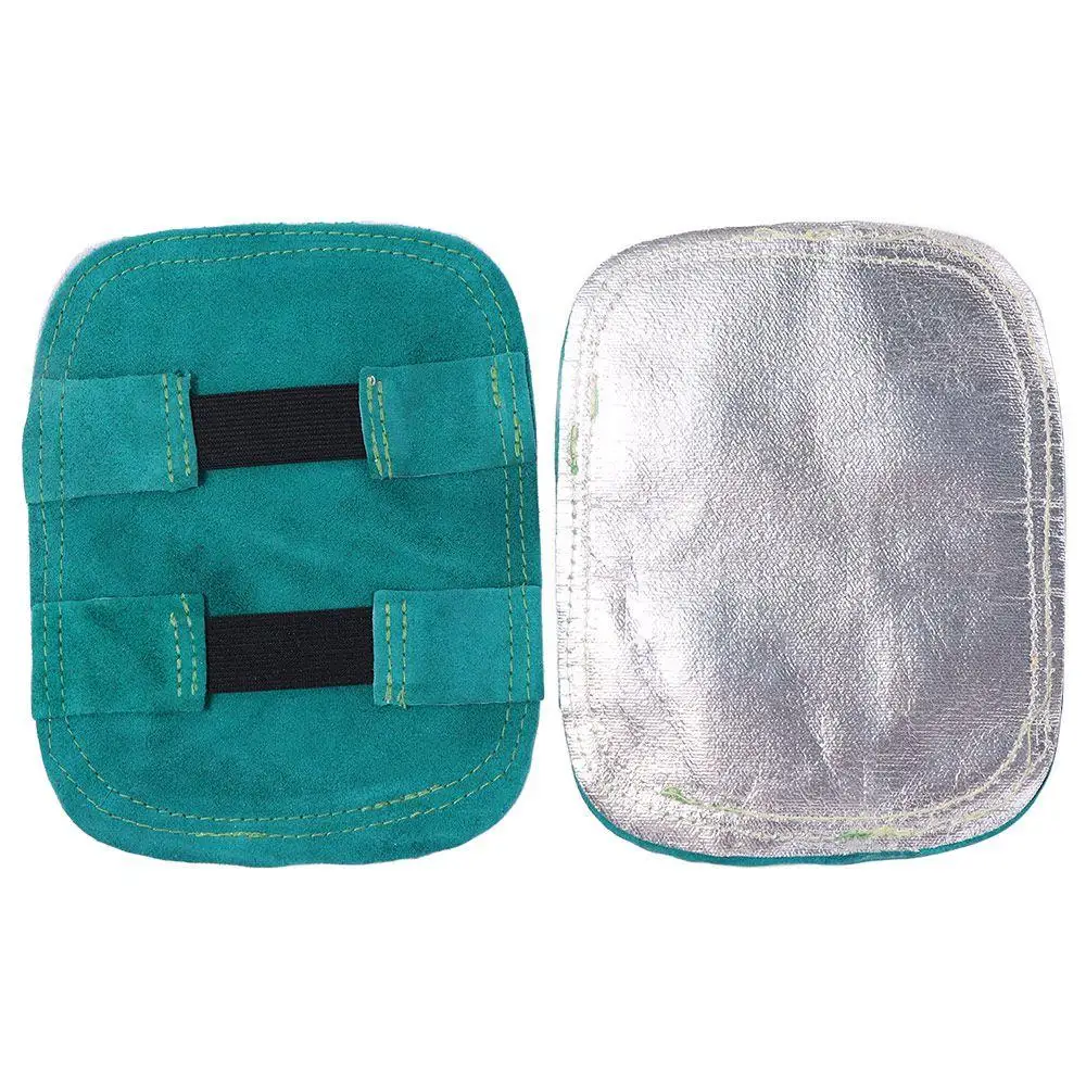 ارتفاع درجة الحرارة مقاومة قفازات لحام وسادة سماكة مريحة الألومنيوم عودة لحام وسادة اليد جلد البقر الألومنيوم احباط