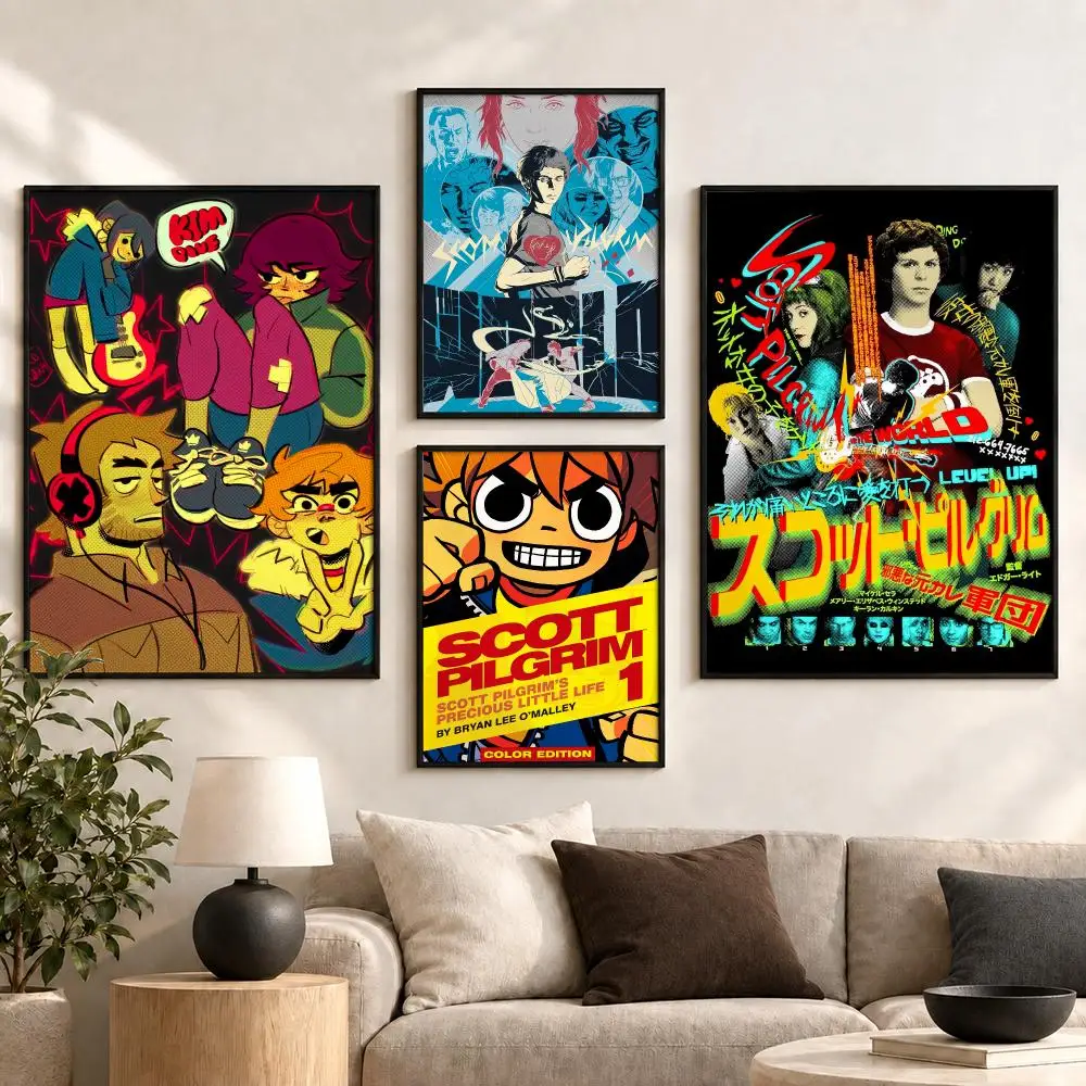 Scott Pilgrim vs. the World Cult Comic Action Film Art Poster Aesthetic Art Print for Bedroom & Living Room Decor, Unframed