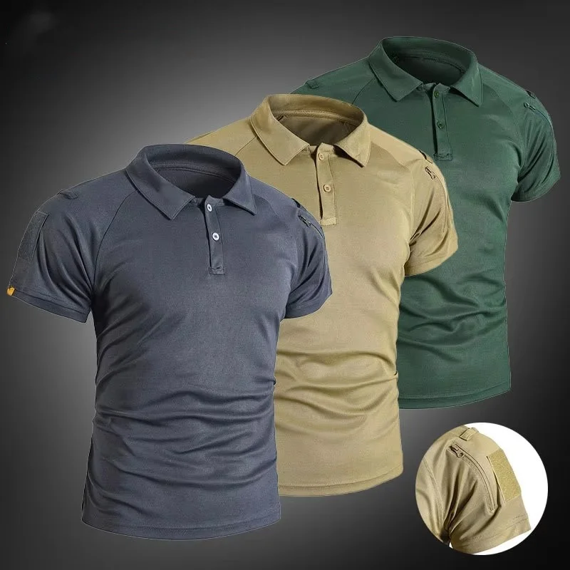 Men's Summer T-shirt Male Camping Hiking Trekking Fishing Training Running Gym Breathable Pullover Climbing Casual Cargo T-Shirt