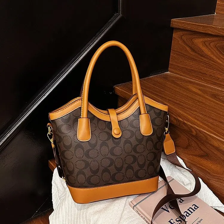 حقيبة كتف واسعة لعام 2025، حقيبة يد مطبوعة على الموضة للنساء، محفظة كروس عصرية، حقيبة بمقبض علوي منسوج حقيبة حبال ليلاً ونهارًا #3