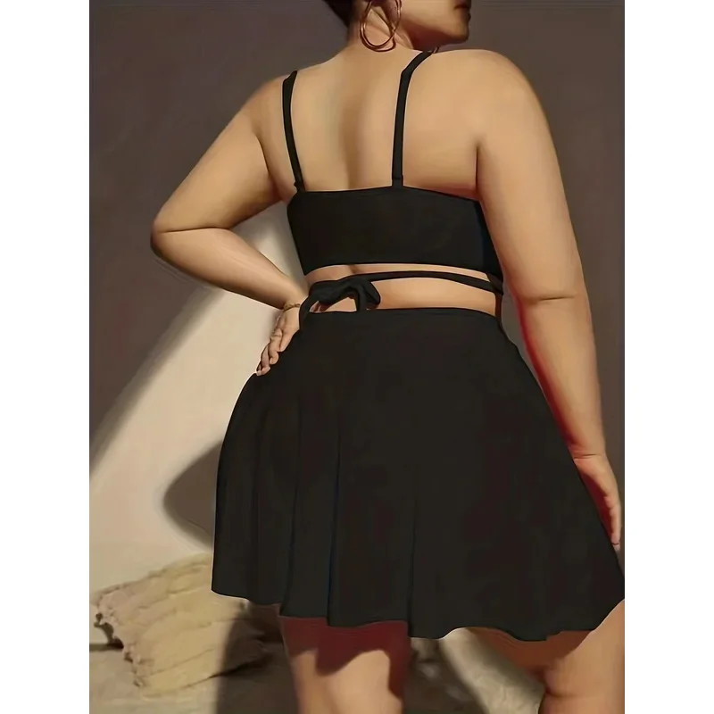Plus Size Swimwear Women 2025 Big Size Bikini Set 3-Piece Swimsuit Sexy Swimming Suit Beach Wear Bathing Suit Monokini Swimdress
