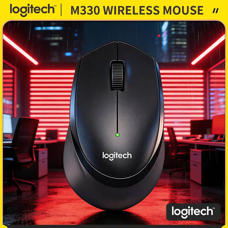 

Logitech M330 Silent Wireless Mouse 2.4G Cordless Comfort Grip Quiet Operation 10m Range for Office PC Mac