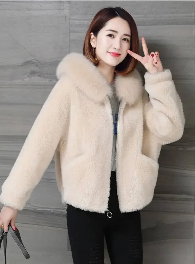 Manteau court en fausse fourrure pour femme, veste en peluche de renard, vêtements décontractés, mode d'hiver, 216.239., 2021