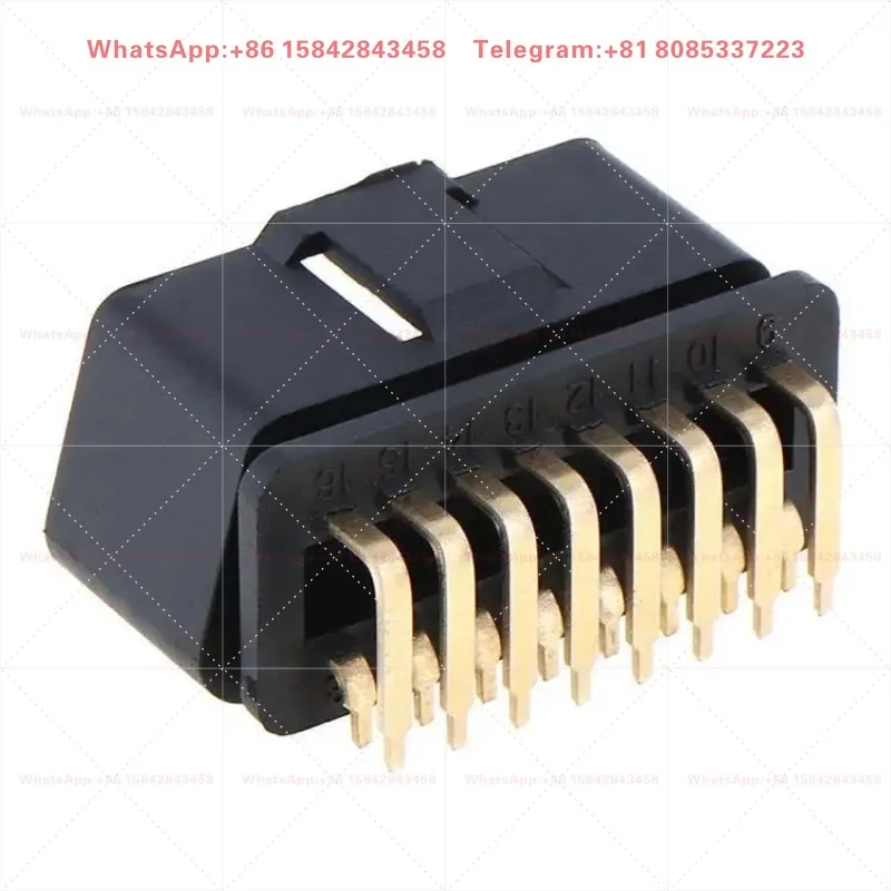 10PCS OBD2 16Pin Gold Plated Male Connector 90°Right Angle Plug J1962 for Truck 12V 24V