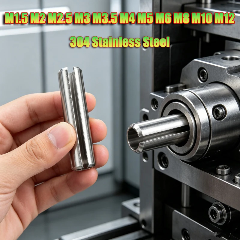Sus304 Stainless Steel Spring Pins 1.5/2/2.5/3-12mm Cylindrical Elastic Dowel Pins Roll Pin Slotted Split Tension Pin