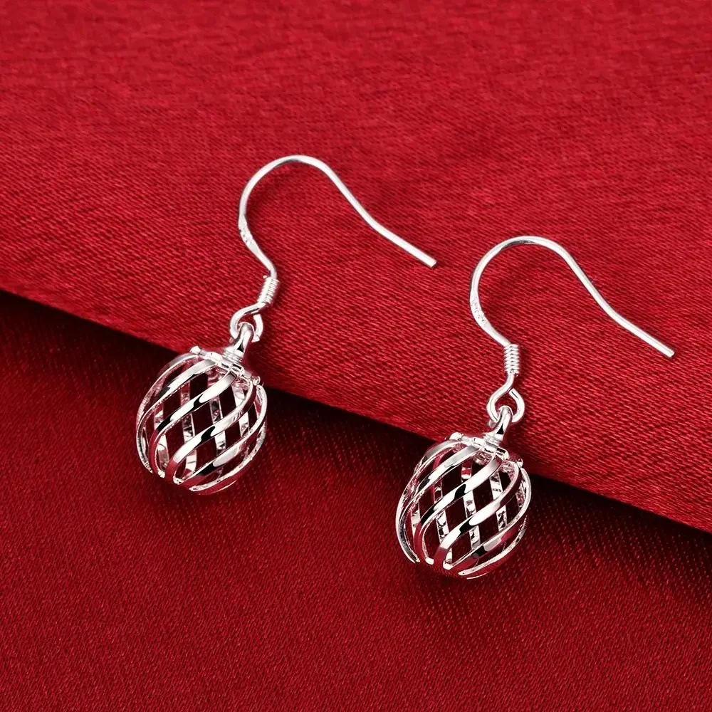 Boucles d'oreilles lanterne creuse vintage en argent regardé 925 pour femmes, bijoux de créateurs, cadeaux de fête de mariage, marques populaires, nouvelle mode