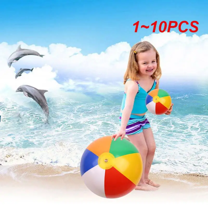 

1~10PCS 23/30/36cm Inflatable Beach Ball PVC Water Balloons Rainbow-Color Balls Summer Outdoor Beach Swimming Pool Float