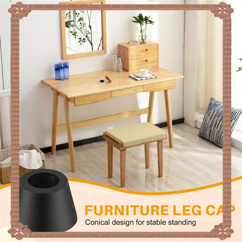 24-Hour Delivery  20PCS Black Chair Couch Table Rubber Furniture Leg End Caps 16Mm Dia