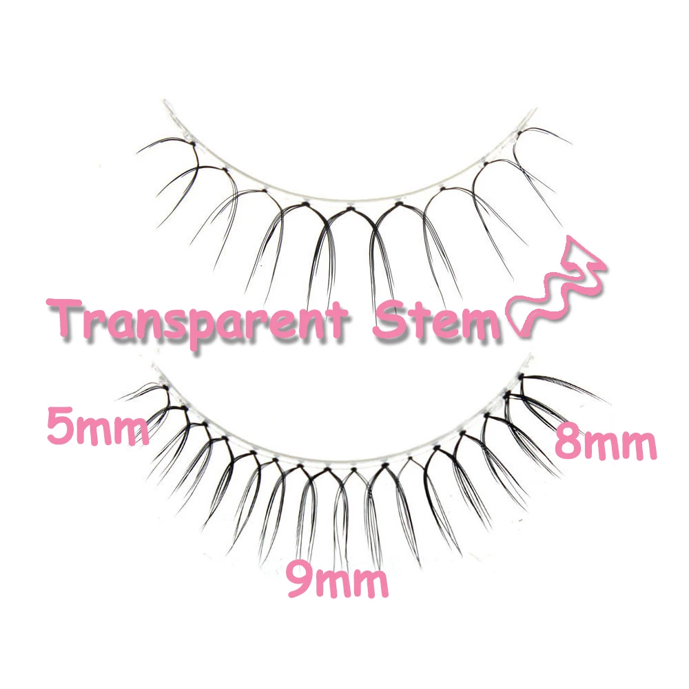 4 Pairs One-piece Fairy False Eyelashes,U Type Girl Idol Eyelashes Upgraded,Transparent Stem Eye Lashes Extension Makeup Tools