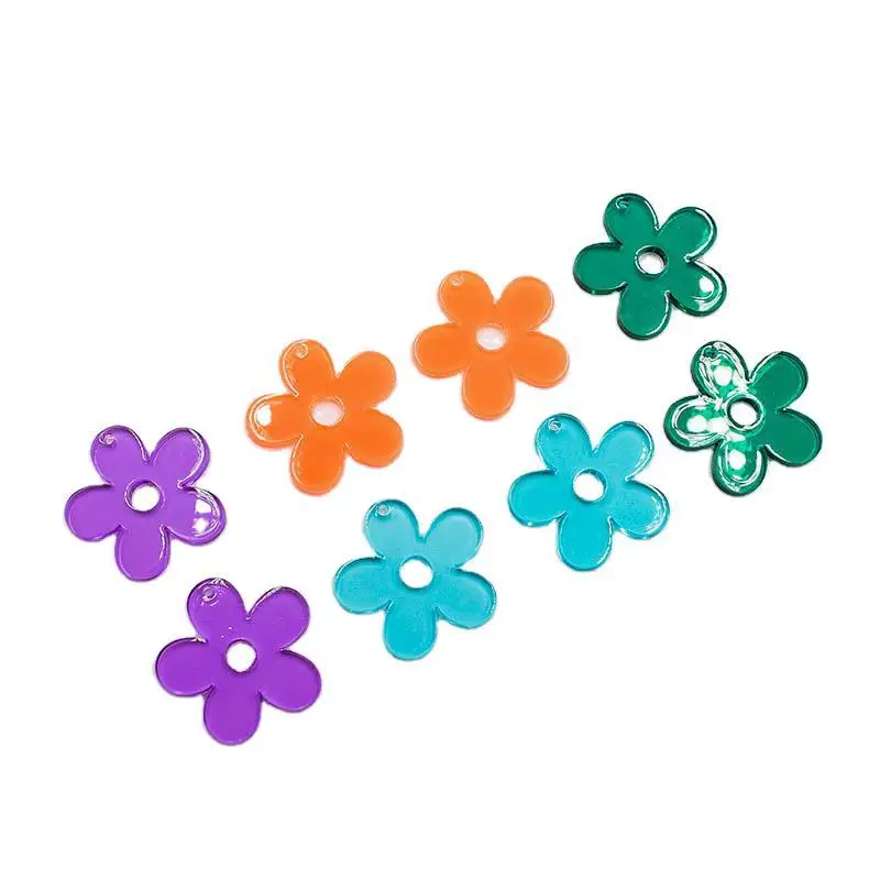 

New style 50pcs/lot 30mm color print cartoon flowers shape acrylic beads diy jewelry earring/garment pendant accessory