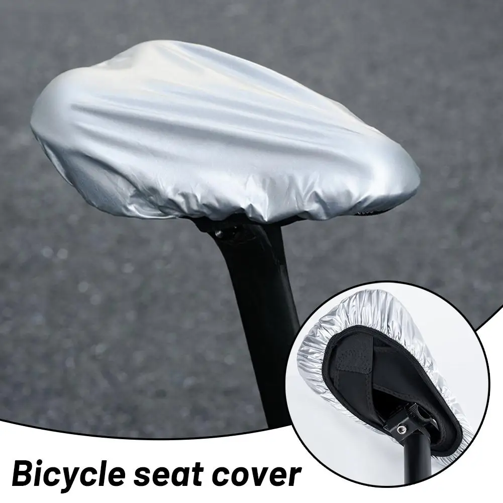

1PCS Silvery Bicycle Seat Cover Rain Resistant Waterproof Bike Cover Accessories Saddle UV Mtb ﻿ Protector N7J7