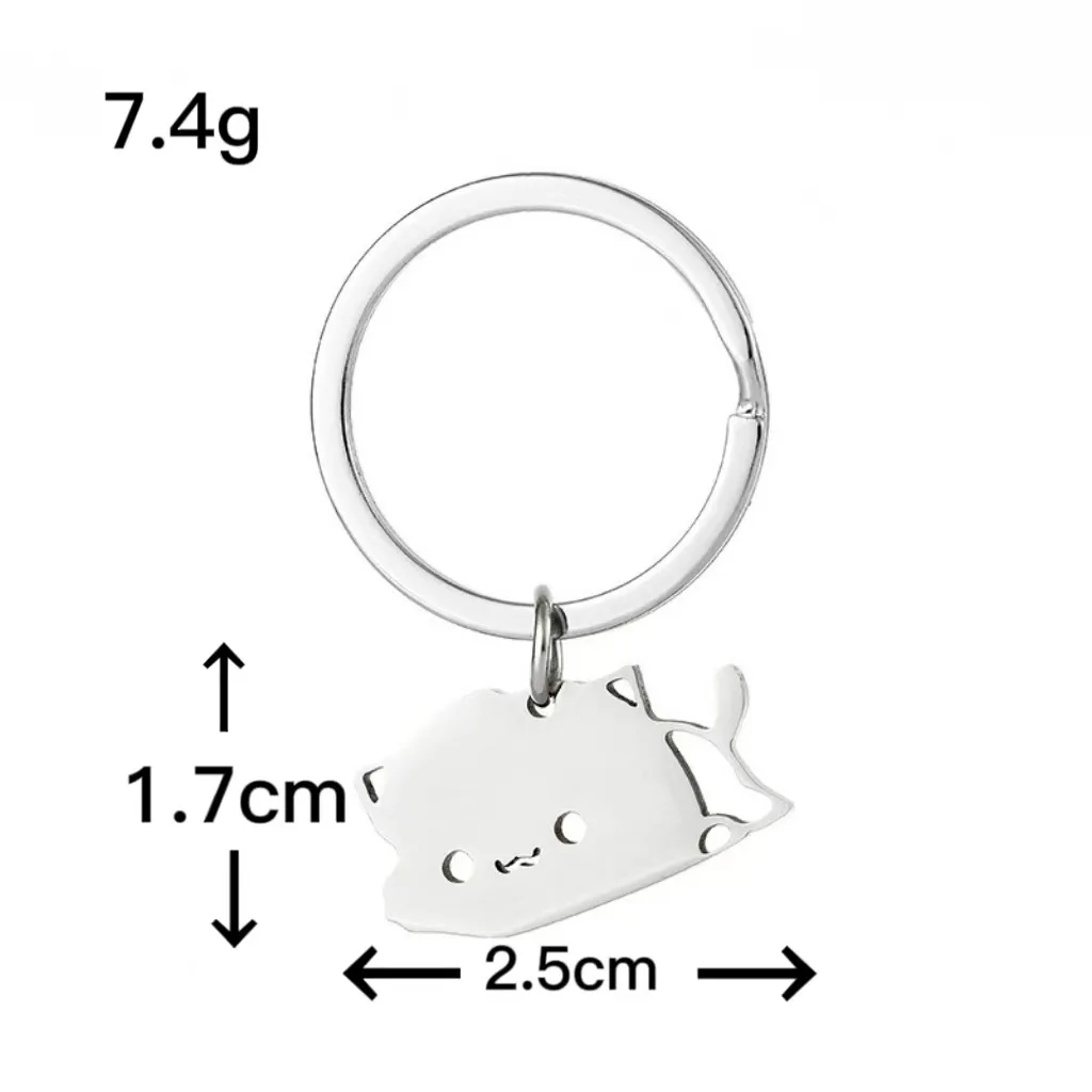 Cute Matching Cat Keychain Couple Stainless Steel Key Ring Lovely Animal Key Chain Pendants Lovers Valentine\'s Day Gift Jewelry