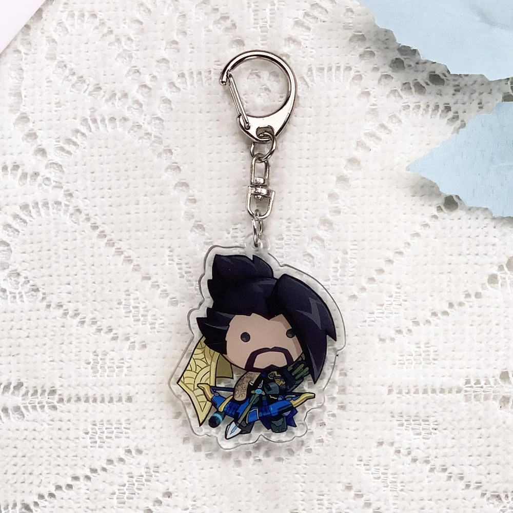 1/18Pcs Game Cartoon Overwatch Keychain Acrylic Keyrings Bag Charms Cute Backpack Pendant Funny Prop Decoration Friends Gifts
