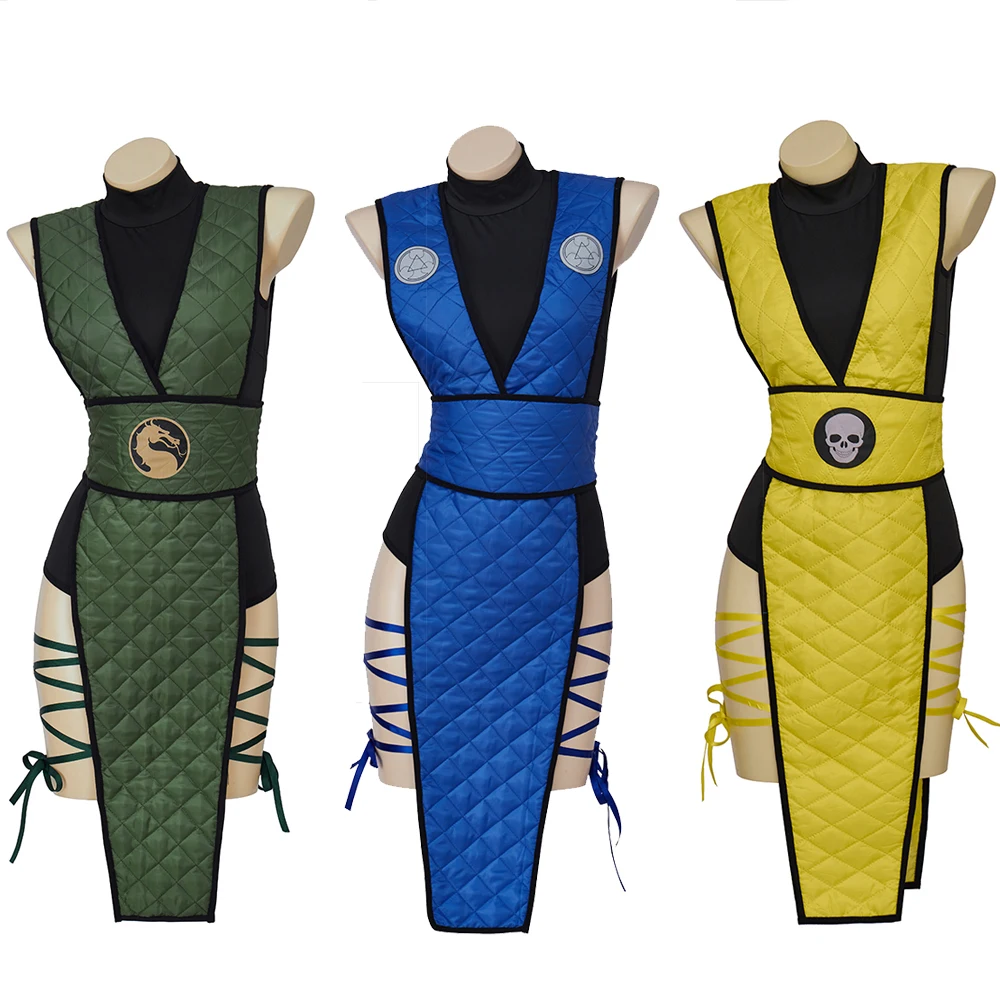 لعبة مورتال كومبات تحت الصفر الزواحف العقرب تأثيري حلي المرأة مثير معركة القتالية الزي هالوين كرنفال حفلة بدلة كاملة