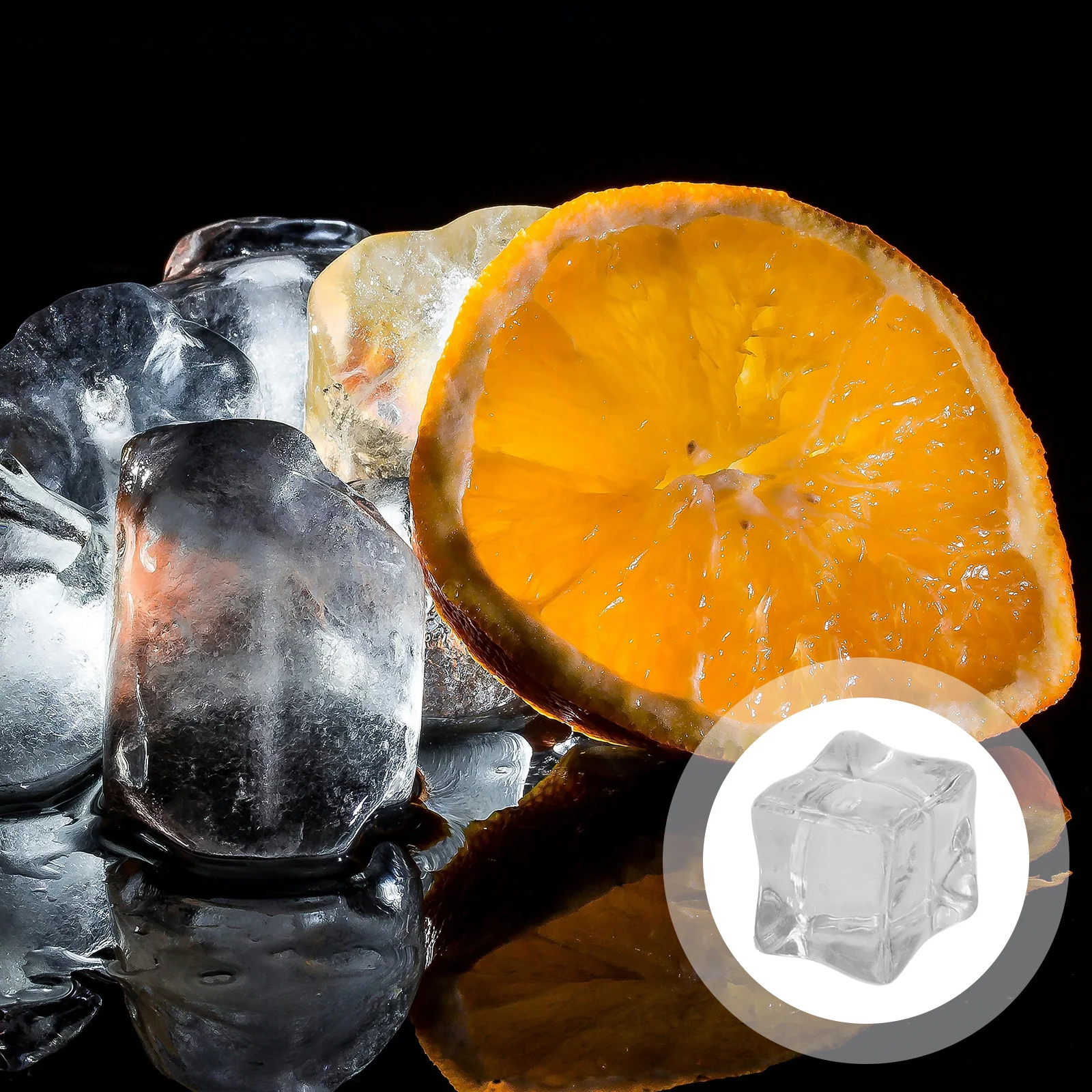 

20Pcs Artificial Ice Cubes Clear Realistic Transparent Plastic Square Simulation for Photography Bar Decor Artificial Ice Cubes