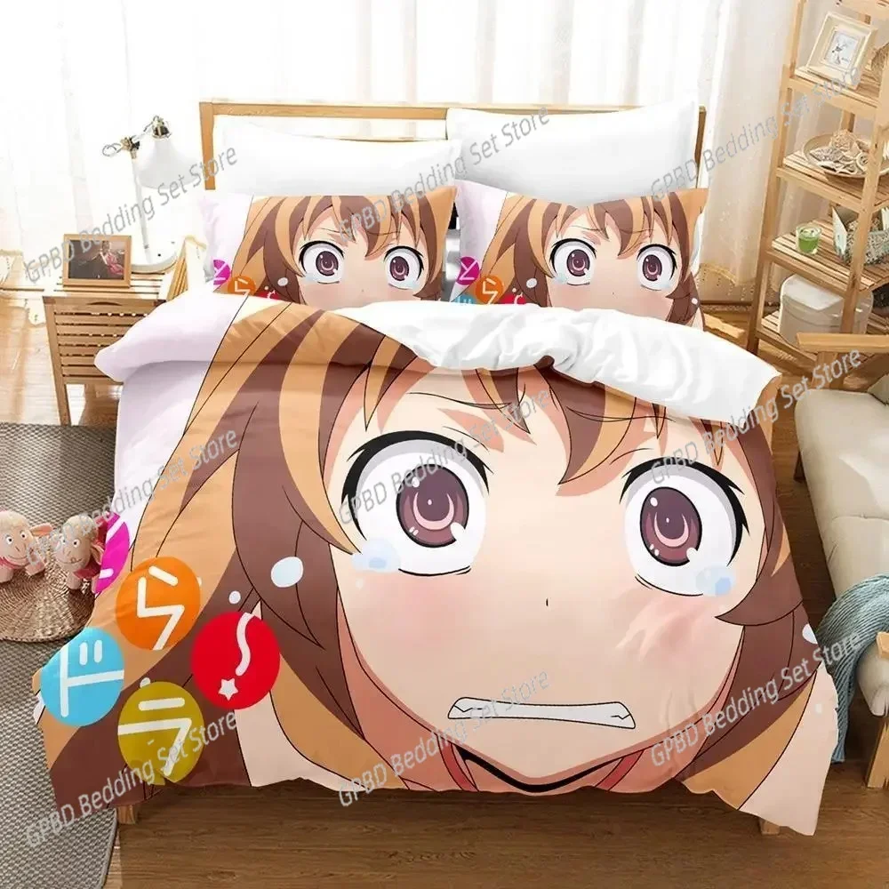 

Toradora Bedding Set Single Twin Full Queen King Size Bed Set Adult Kid Bedroom Duvet cover Sets 3D Print Anime Bed Sheet Set