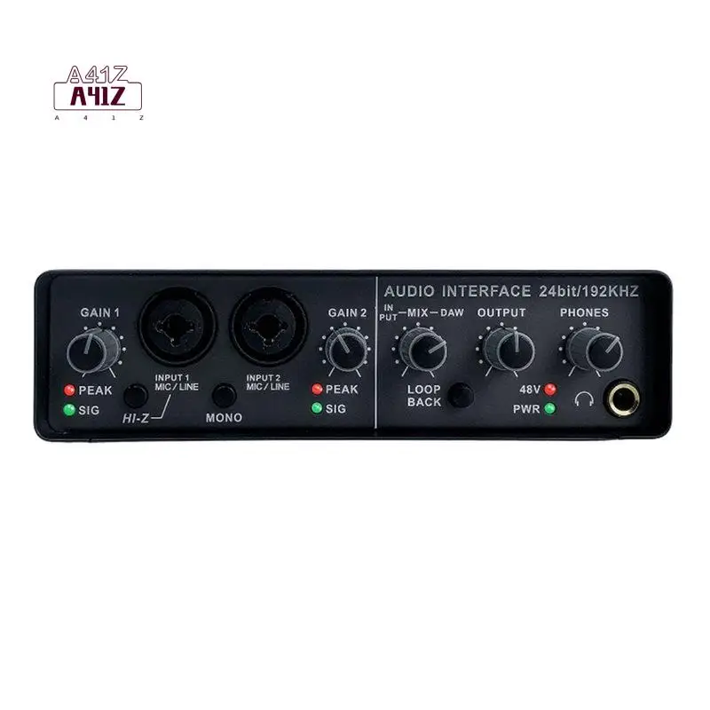 A41Z-Professional Small External Sound Card For Computer Mobile Phone Live Recording Karaoke Support 48V Microphone