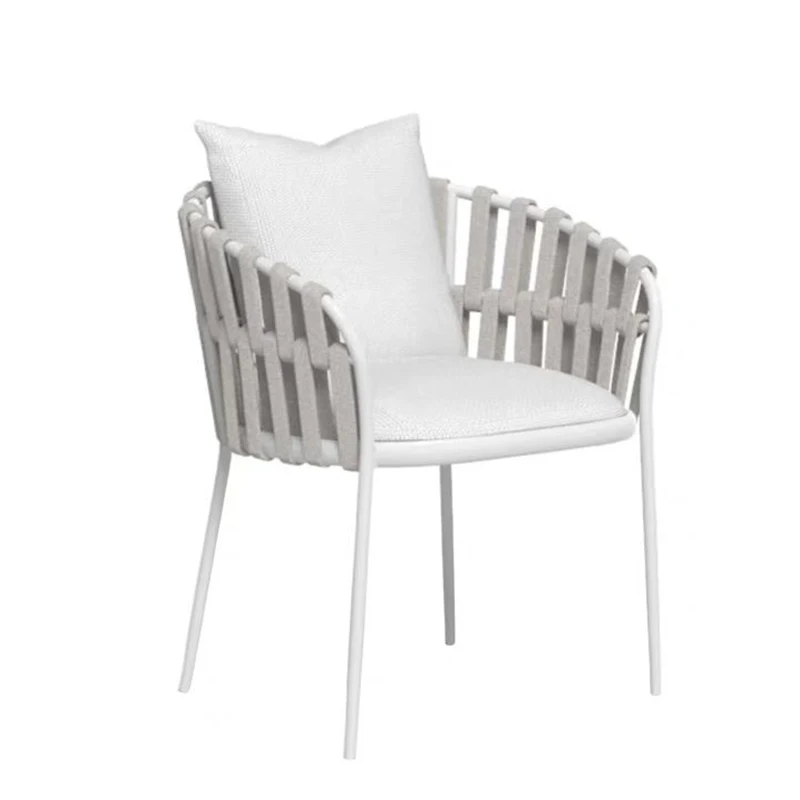 #High Quality Outdoor Patio Furniture Aluminum Chair Extendable Table Metal Frame Armrest Chairs