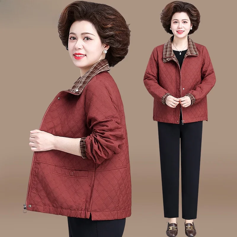 

Весенняя модная верхняя одежда для женщин среднего возраста: повседневная куртка свободного кроя на молнии для женщин среднего и позднего возраста.