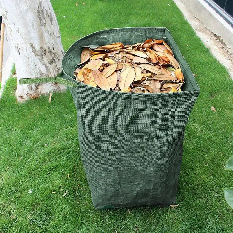 Garden Waste Bags Large Capacity Reusable Leaf Sack Light Trash Can Storage Bag Garden Garbage Waste Container For Moss Lawn