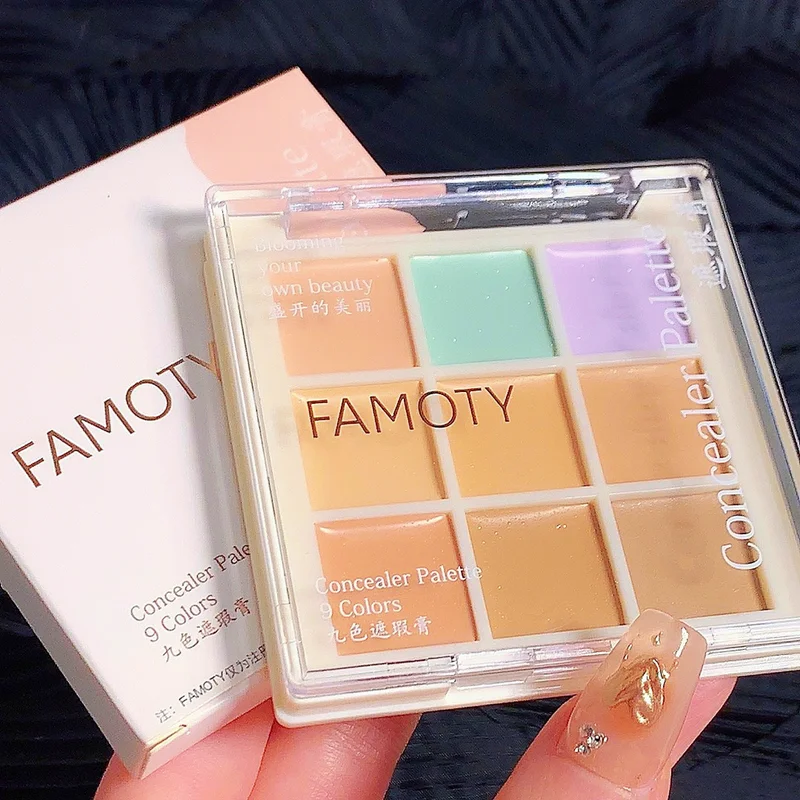 9 色コンシーラークリームパレット正しい肌のトーンクリームカバーにきびくまコレクターマット明るく輪郭フェイシャルメイク