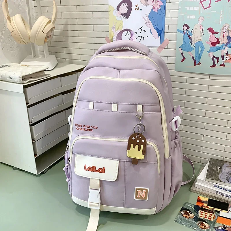 Women's Handbag Letter Backpacks Y2K Waterproof Computer Male Back To School Student Zipper High Capacity Backpacks Female New