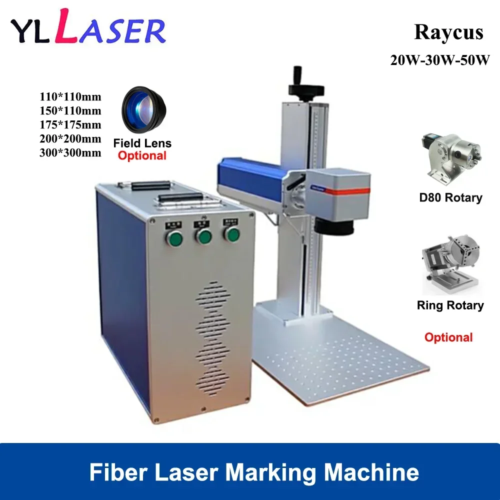 Fiber Laser Engraver Lightburn/EZCAD Marking Engraving Cutting Machine 20W 30W 50W