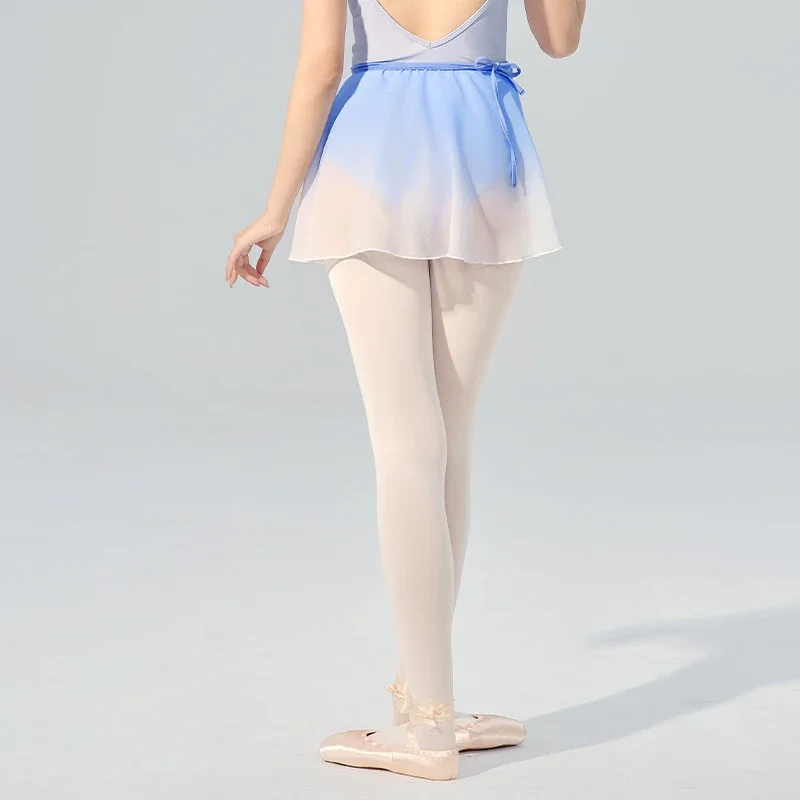 Ballet Dance Skirts Chiffon Gradient Irregular Practice Leotard Dance Skirts Women Girls Gymnastics Skate Yoga Skirts