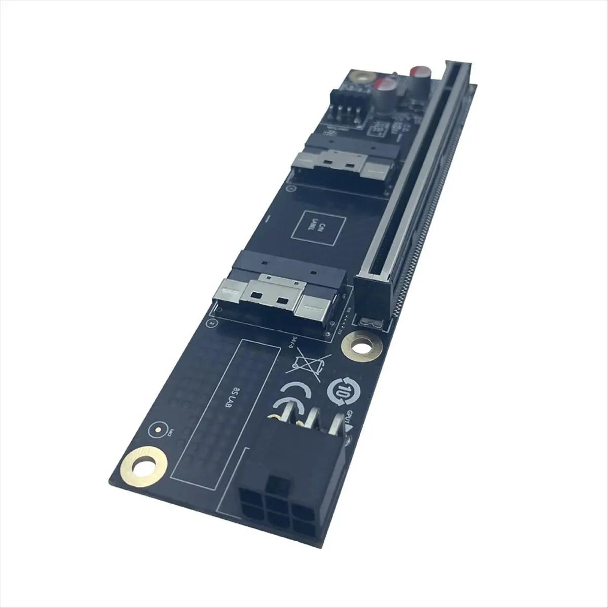 Tarjeta adaptadora PCI-E 4,0 X16 a SlimSAS SFF-8654 de 2 puertos GEN4 SFF-8654-8i SFF8654 tarjeta elevadora para tarjeta de vídeo gráfica GPU