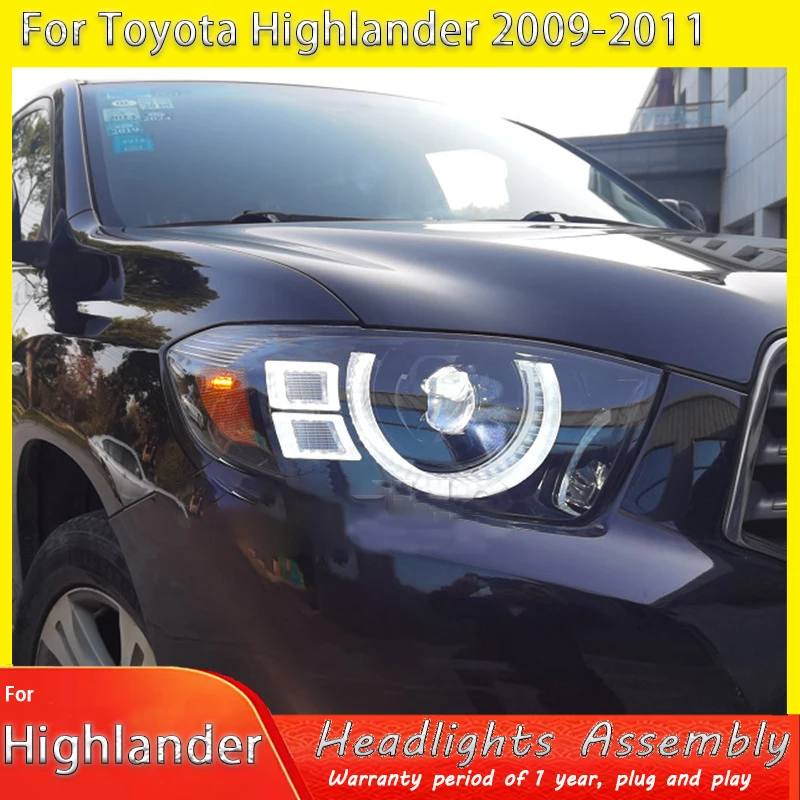 

Фары для Toyota Highlander 2009 2010 2011 DRL дневные ходовые огни фары светодиодный указатель поворота автомобильные аксессуары