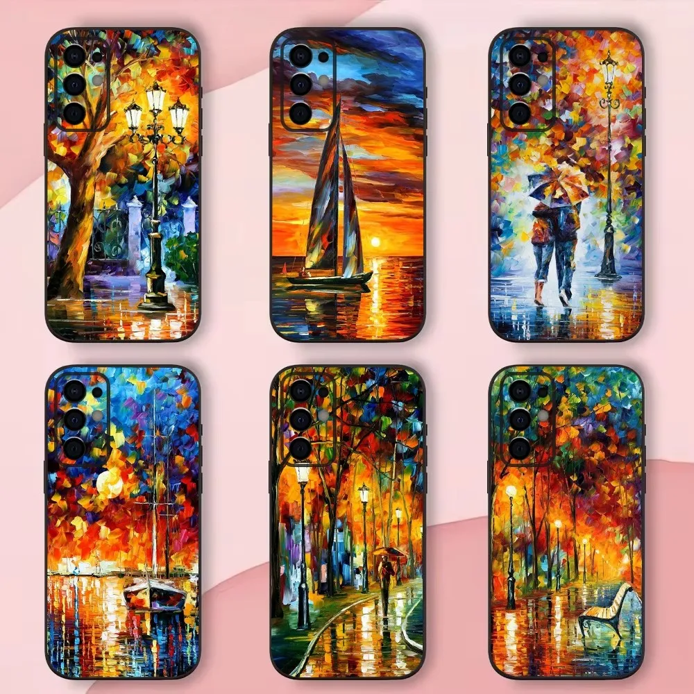 L-Leonid A-Afremov Oil Painting Phone Case For Samsung S24,S21,S22,S23,S30,Ultra,S20,Plus,Fe,Lite,Note,10,9,5G Black Soft Shell