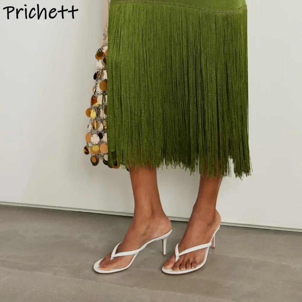 

Gold Thin Heel Flip Flops Slippers Round Toe Leisure Slingback Slip On Solid Shoes Women's Summer Concise Fashion Stiletto Shoes