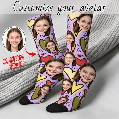 Customized face-shaped socks  DIY Unisex customized socks Personalized picture socks Photo socks Customized socks as gifts