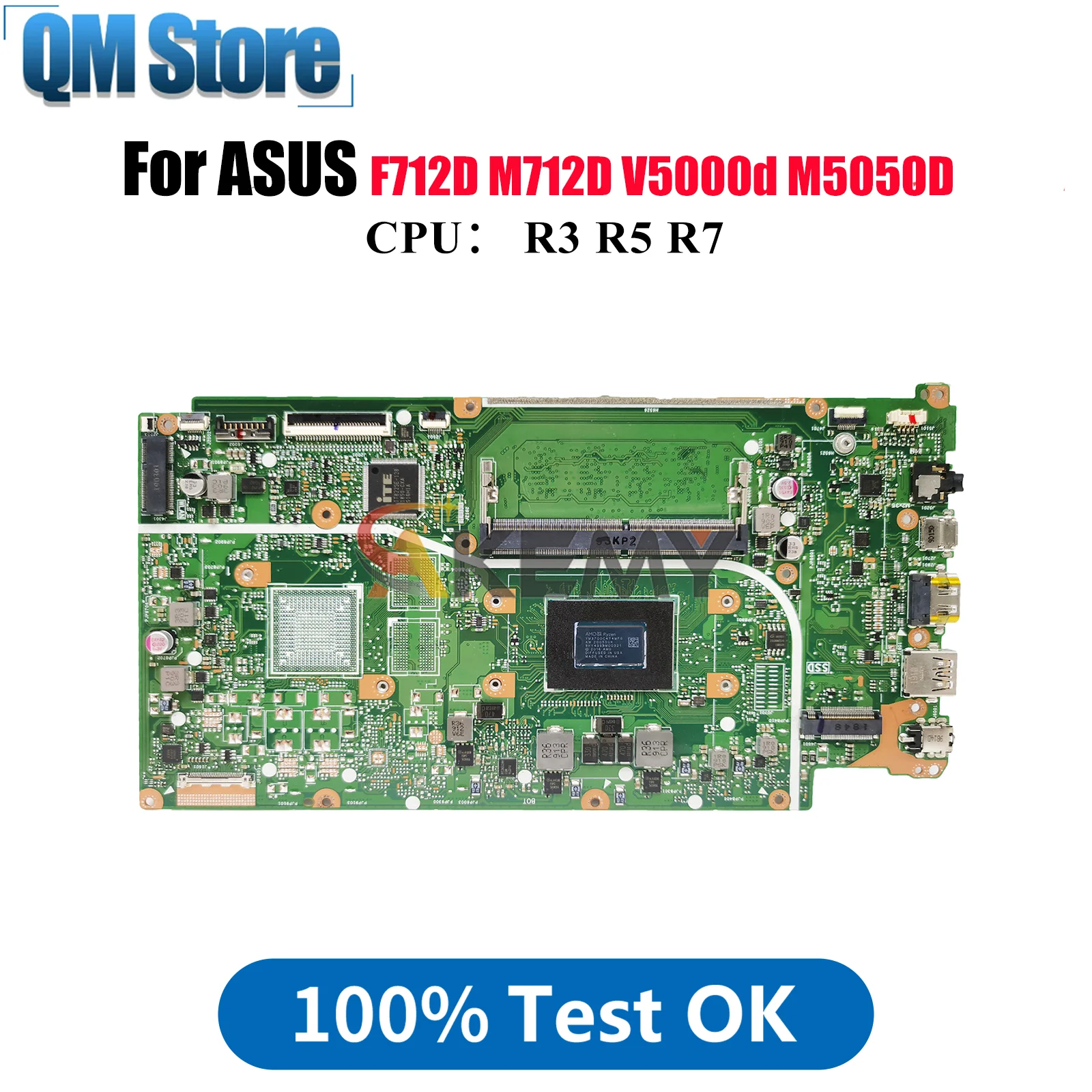 

X712DA Laptop Motherboard For ASUS VivoBook X712DK M712D M5050D X712DAP X712DA X712DAU F712D V5000d X712D Mainboard R3 R5 R7 CPU