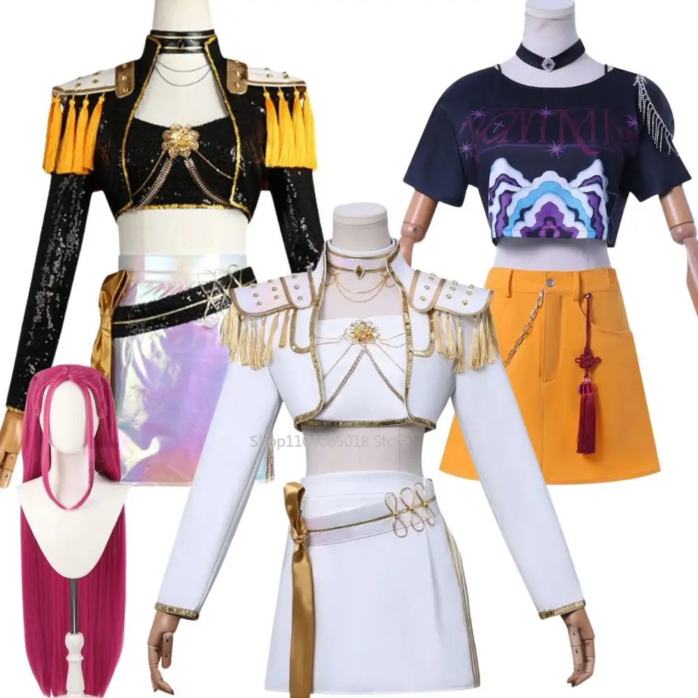 

Kpop Demon Hunters Mira Cosplay Costume Wig for Women Clothes Girl Group Idol Roleplay Performance Suit Carnival Halloween Suit