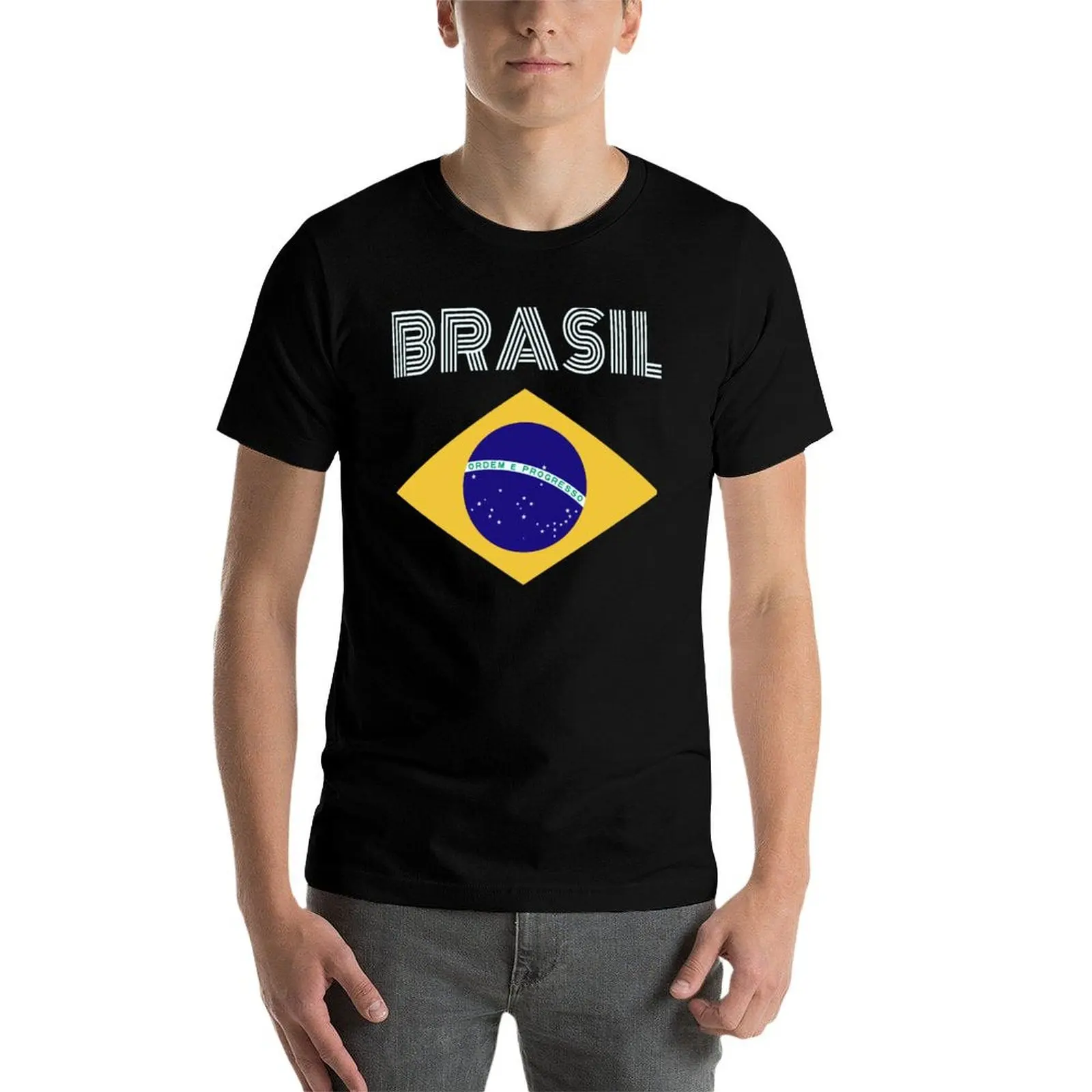 البرازيل - علم البرازيل - Bandeira do البرازيل تي شيرت تي شيرت للرجل الجرافيك تيز القطن تي شيرت تي شيرت عالي الجودة