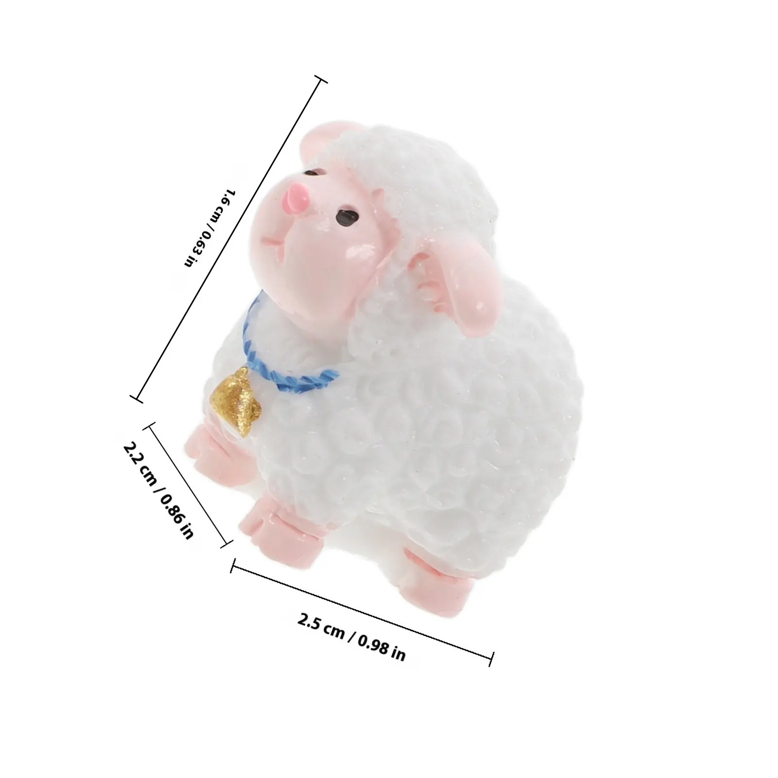 12Pcs Mini Sheep Resin Garden Animals Miniature Landscape Decoration Perfect for DIY Fairy Garden Terrarium Plant Figure