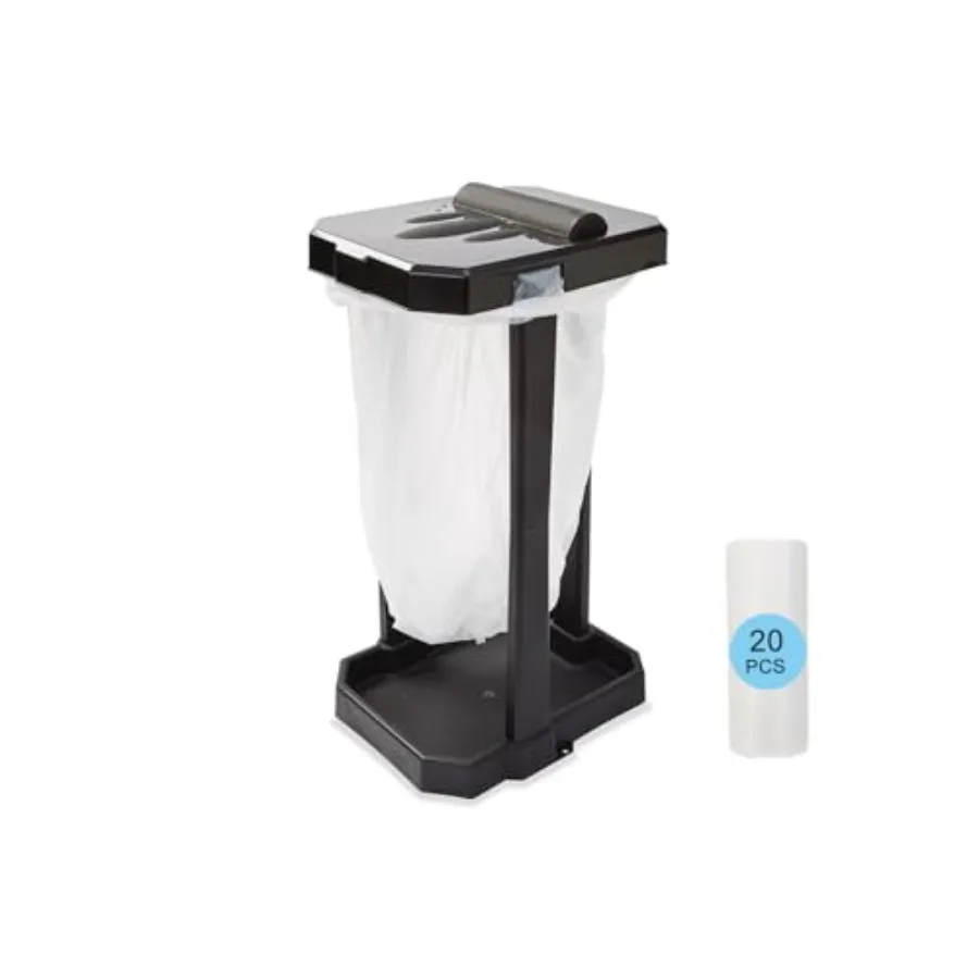 

Collapsible Trash Can with Reinforced Legs and 20 Bags Portable Garbage Bin for Camping RV Picnics Indoor/Outdoor Use Easy Asse