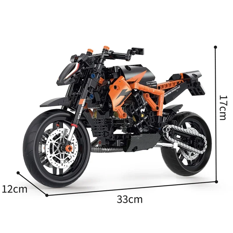 1:8 Motorbike Model Building Blocks Sets Racing Moto Bricks Toys Kids Boys Children Birthday Gifts Adult MOC Technical 579Pcs